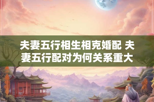 夫妻五行相生相克婚配 夫妻五行配对为何关系重大