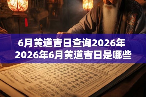 6月黄道吉日查询2026年 2026年6月黄道吉日是哪些 6月黄道吉日查询2026年 2026年6月黄道吉日是哪些