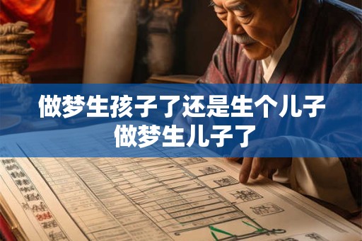 做梦生孩子了还是生个儿子 做梦生儿子了