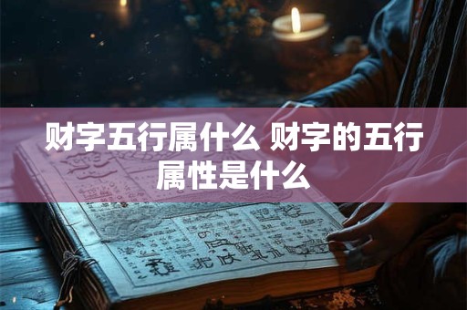 财字五行属什么 财字的五行属性是什么