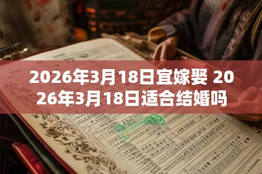 2026年3月18日宜嫁娶 2026年3月18日适合结婚吗