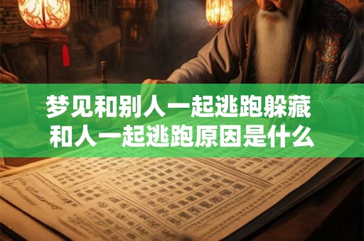 梦见和别人一起逃跑躲藏 和人一起逃跑原因是什么