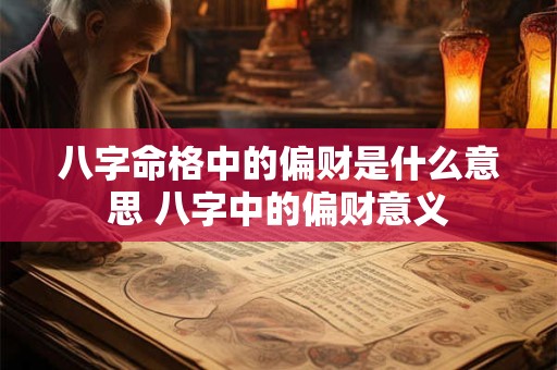 八字命格中的偏财是什么意思 八字中的偏财意义