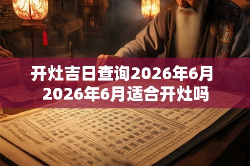 开灶吉日查询2026年6月 2026年6月适合开灶吗