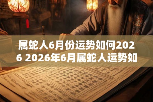 属蛇人6月份运势如何2026 2026年6月属蛇人运势如何 属蛇人6月份运势如何2026 2026年6月属蛇人运势如何
