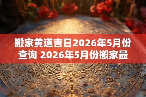 搬家黄道吉日2026年5月份查询 2026年5月份搬家最佳日期查询