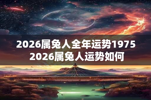 2026属兔人全年运势1975 2026属兔人运势如何