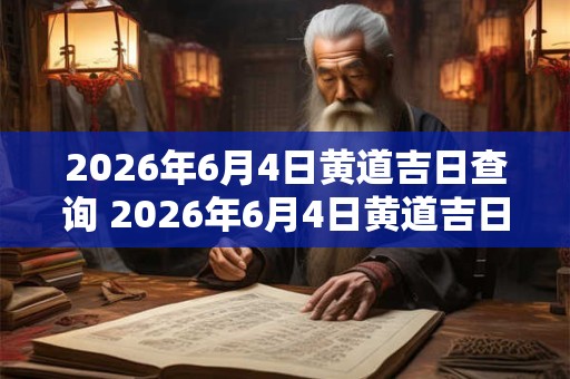 2026年6月4日黄道吉日查询 2026年6月4日黄道吉日是什么 2026年6月4日黄道吉日查询 2026年6月4日黄道吉日是什么