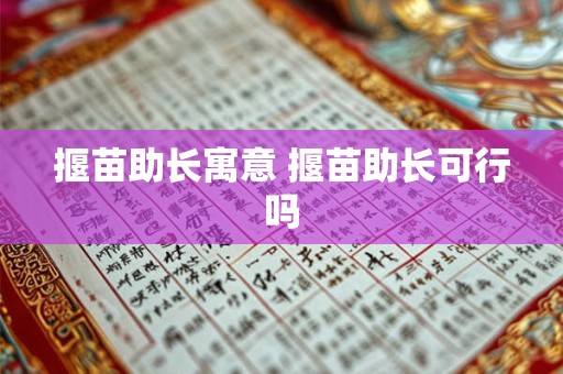 揠苗助长寓意 揠苗助长可行吗