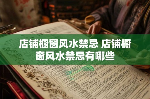 店铺橱窗风水禁忌 店铺橱窗风水禁忌有哪些