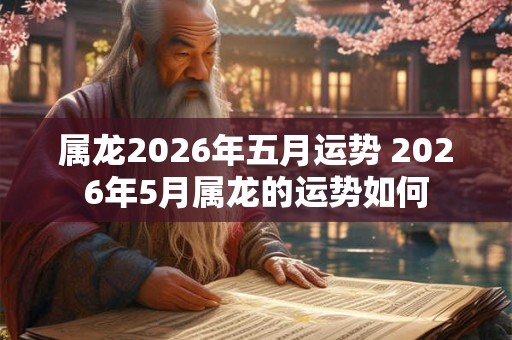 属龙2026年五月运势 2026年5月属龙的运势如何 属龙2026年五月运势 2026年5月属龙的运势如何