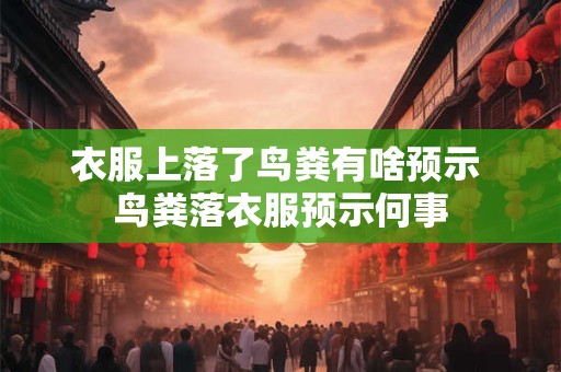 衣服上落了鸟粪有啥预示 鸟粪落衣服预示何事