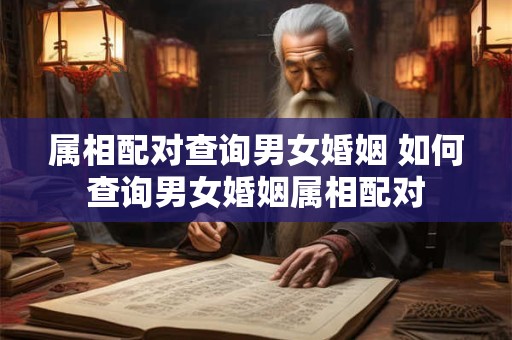 属相配对查询男女婚姻 如何查询男女婚姻属相配对