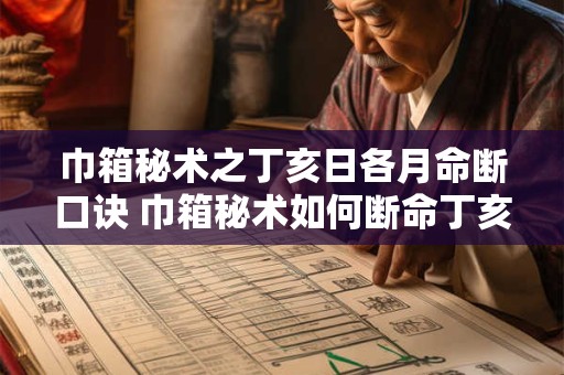 巾箱秘术之丁亥日各月命断口诀 巾箱秘术如何断命丁亥日各月口诀