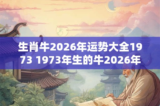 生肖牛2026年运势大全1973 1973年生的牛2026年运势如何
