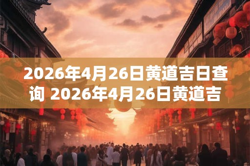 2026年4月26日黄道吉日查询 2026年4月26日黄道吉日是哪天