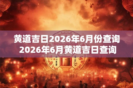 黄道吉日2026年6月份查询 2026年6月黄道吉日查询 黄道吉日2026年6月份查询 2026年6月黄道吉日查询