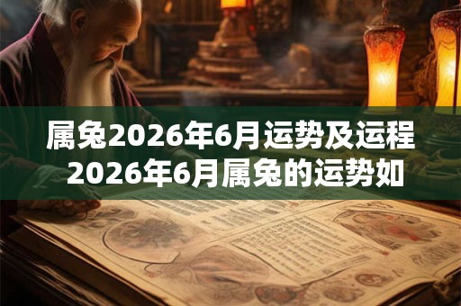 属兔2026年6月运势及运程 2026年6月属兔的运势如何 属兔2026年6月运势及运程 2026年6月属兔的运势如何