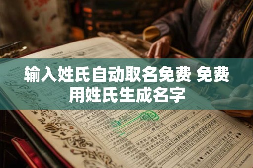 输入姓氏自动取名免费 免费用姓氏生成名字