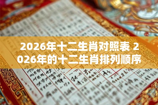 2026年十二生肖对照表 2026年的十二生肖排列顺序是什么 2026年十二生肖对照表 2026年的十二生肖排列顺序是什么