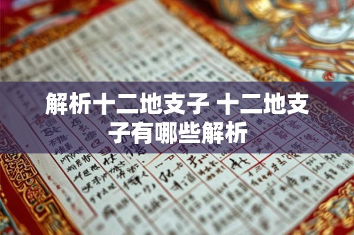 解析十二地支子 十二地支子有哪些解析