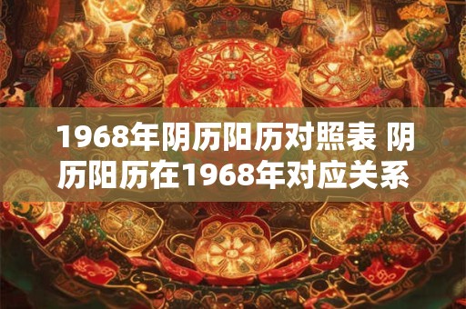 1968年阴历阳历对照表 阴历阳历在1968年对应关系是什么 1968年阴历阳历对照表 阴历阳历在1968年对应关系是什么