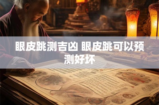 眼皮跳测吉凶 眼皮跳可以预测好坏