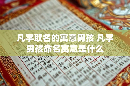 凡字取名的寓意男孩 凡字男孩命名寓意是什么