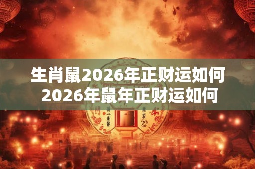 生肖鼠2026年正财运如何 2026年鼠年正财运如何 生肖鼠2026年正财运如何 2026年鼠年正财运如何