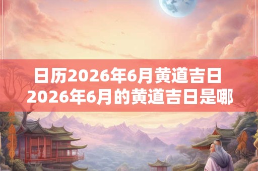 日历2026年6月黄道吉日 2026年6月的黄道吉日是哪些 日历2026年6月黄道吉日 2026年6月的黄道吉日是哪些