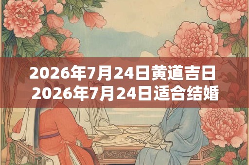 2026年7月24日黄道吉日 2026年7月24日适合结婚吗 2026年7月24日黄道吉日 2026年7月24日适合结婚吗