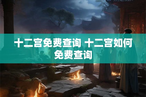 十二宫免费查询 十二宫如何免费查询
