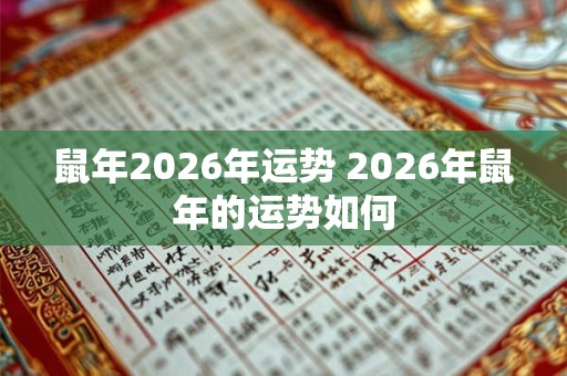 鼠年2026年运势 2026年鼠年的运势如何