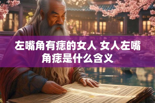 左嘴角有痣的女人 女人左嘴角痣是什么含义 左嘴角有痣的女人 女人左嘴角痣是什么含义