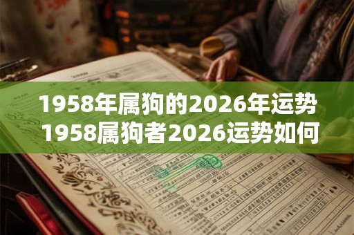 1958年属狗的2026年运势 1958属狗者2026运势如何 1958年属狗的2026年运势 1958属狗者2026运势如何