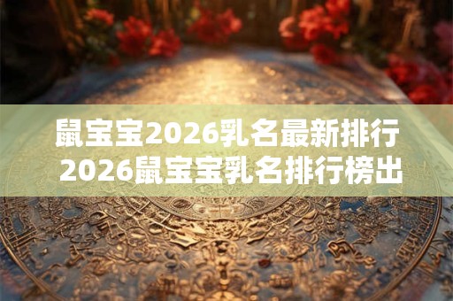 鼠宝宝2026乳名最新排行 2026鼠宝宝乳名排行榜出炉 鼠宝宝2026乳名最新排行 2026鼠宝宝乳名排行榜出炉