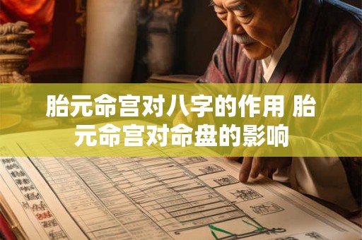 胎元命宫对八字的作用 胎元命宫对命盘的影响
