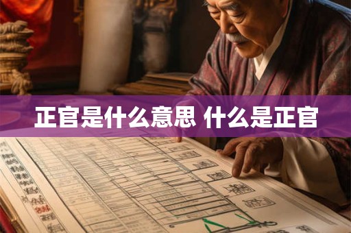正官是什么意思 什么是正官 正官是什么意思 什么是正官