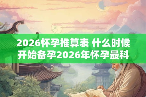 2026怀孕推算表 什么时候开始备孕2026年怀孕最科学 2026怀孕推算表 什么时候开始备孕2026年怀孕最科学