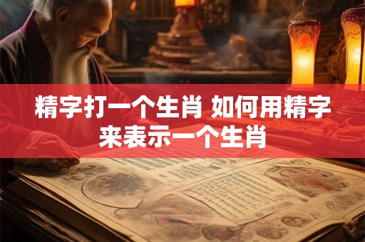 精字打一个生肖 如何用精字来表示一个生肖 精字打一个生肖 如何用精字来表示一个生肖