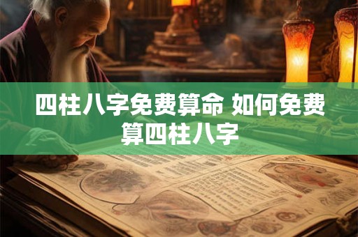 四柱八字免费算命 如何免费算四柱八字 四柱八字免费算命 如何免费算四柱八字