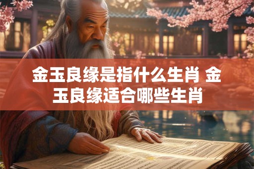 金玉良缘是指什么生肖 金玉良缘适合哪些生肖