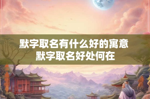 默字取名有什么好的寓意 默字取名好处何在