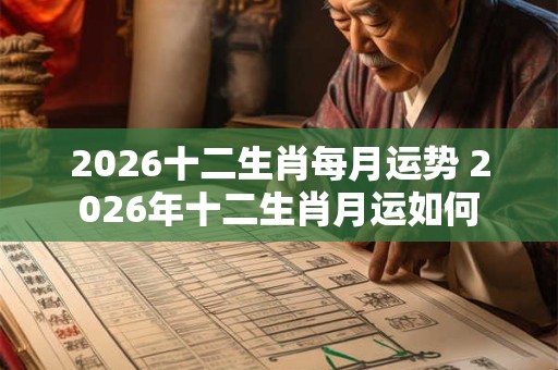 2026十二生肖每月运势 2026年十二生肖月运如何
