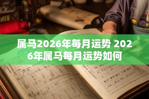 属马2026年每月运势 2026年属马每月运势如何