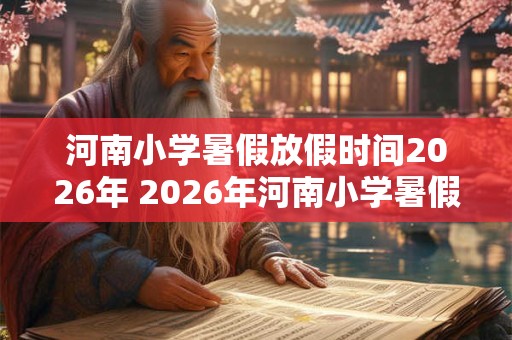 河南小学暑假放假时间2026年 2026年河南小学暑假什么时候放假 河南小学暑假放假时间2026年 2026年河南小学暑假什么时候放假