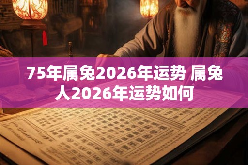 75年属兔2026年运势 属兔人2026年运势如何 75年属兔2026年运势 属兔人2026年运势如何