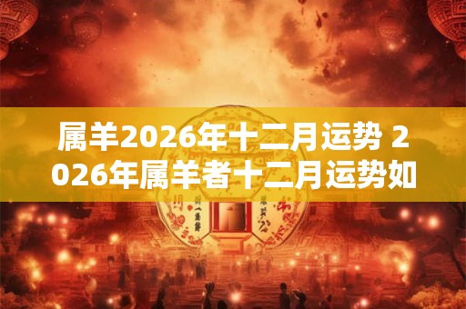 属羊2026年十二月运势 2026年属羊者十二月运势如何 属羊2026年十二月运势 2026年属羊者十二月运势如何