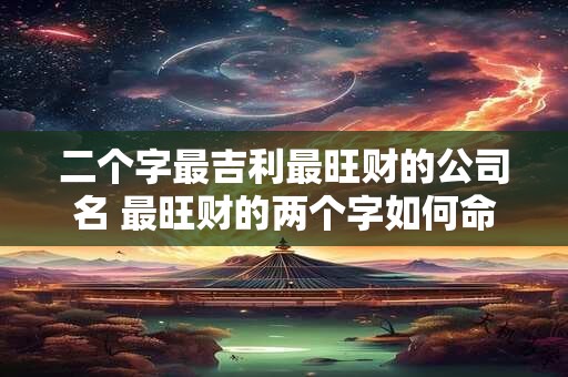 二个字最吉利最旺财的公司名 最旺财的两个字如何命名公司