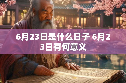 6月23日是什么日子 6月23日有何意义 6月23日是什么日子 6月23日有何意义
